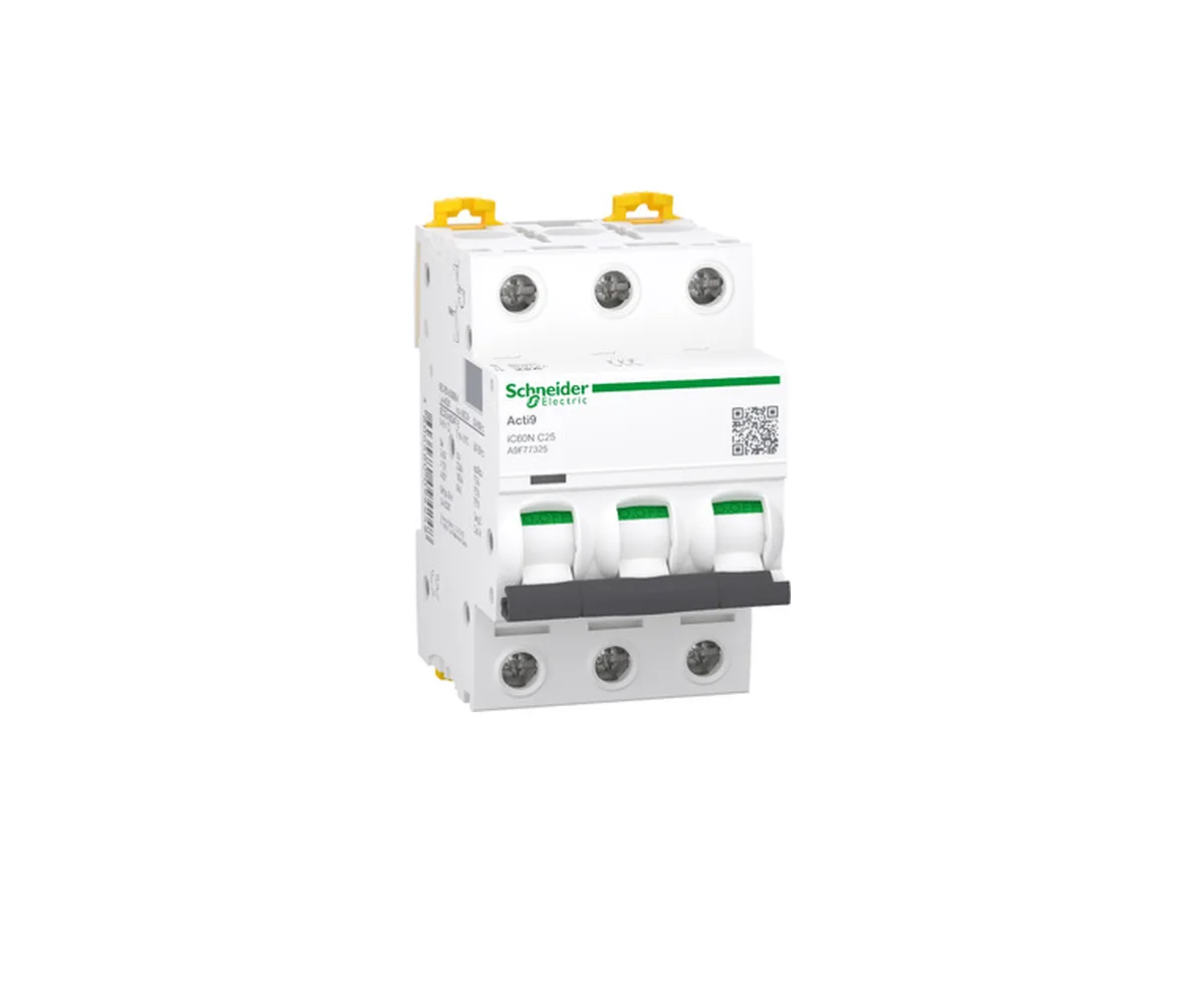 قاطع دائرة مصغر Acti9 iC60N ‏3P ‏25 A منحنى C