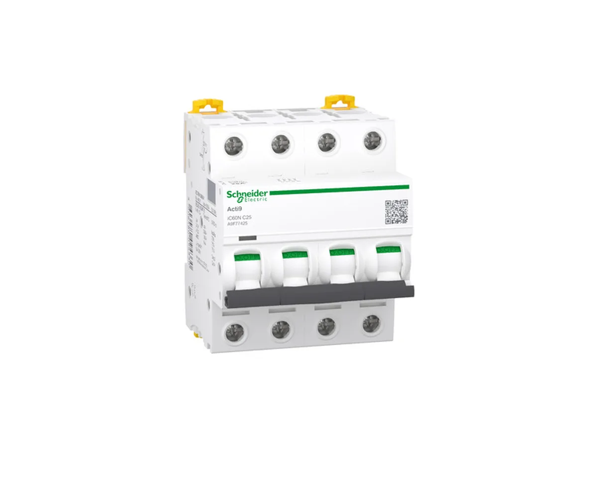 قاطع دائرة مصغر Acti9 iC60N ‏4P ‏25 A منحنى C